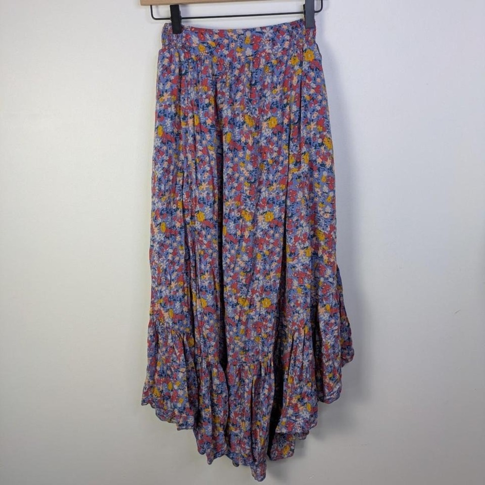 Free People Maxi Shirt XS Floral Cottagecore Blue